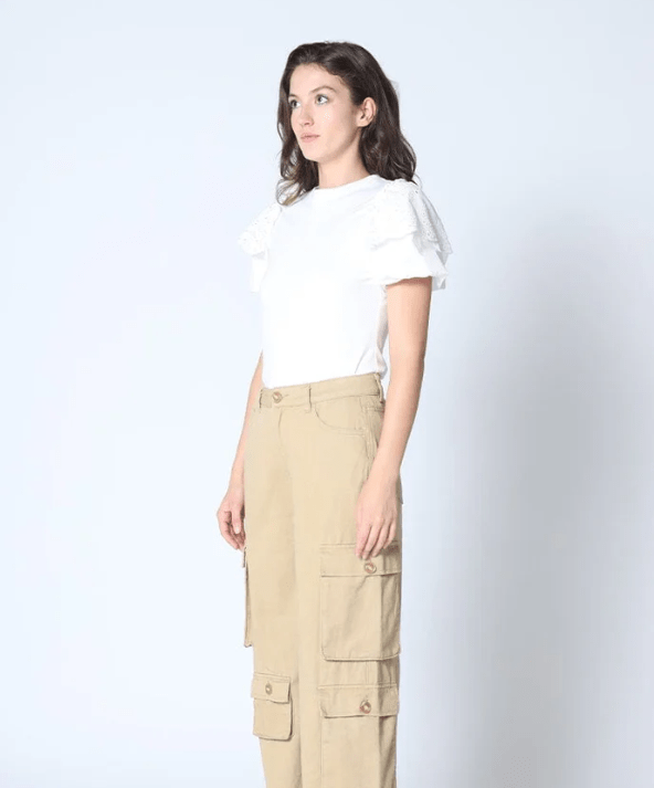 Blusa Blanca con Mangas Abullonadas GRACIA BRAND - Betsy Clothing Store