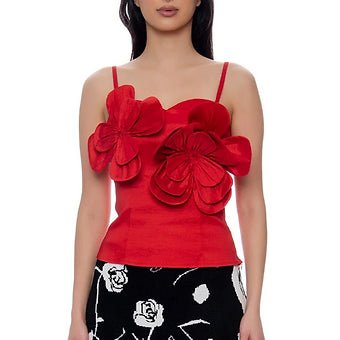 Blusa de Tirantes con Doble Flor en Relieve Gracia Brand - Betsy Clothing Store