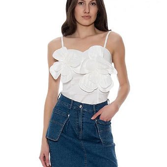 Blusa de Tirantes con Doble Flor en Relieve Gracia Brand - Betsy Clothing Store