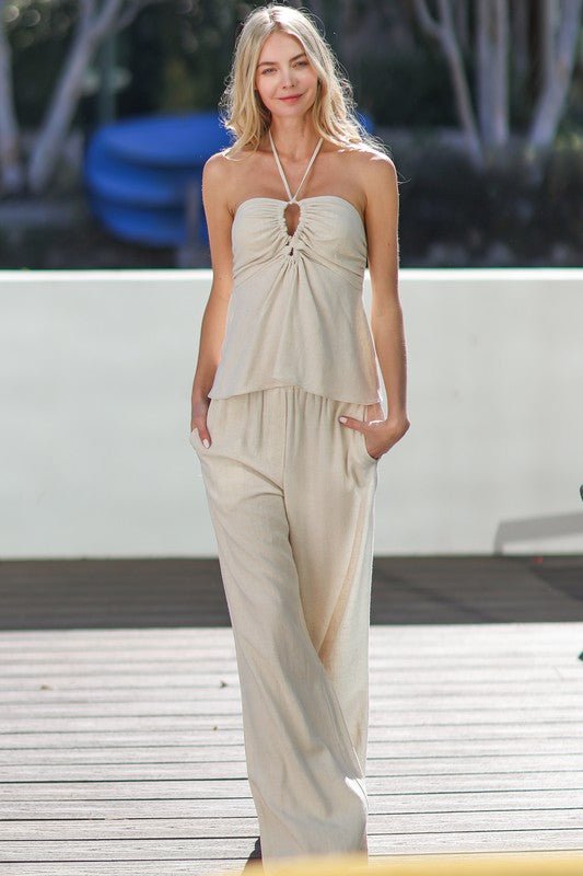 Colmena Set de Top Halter y Pantalón Largo - Betsy Clothing Store