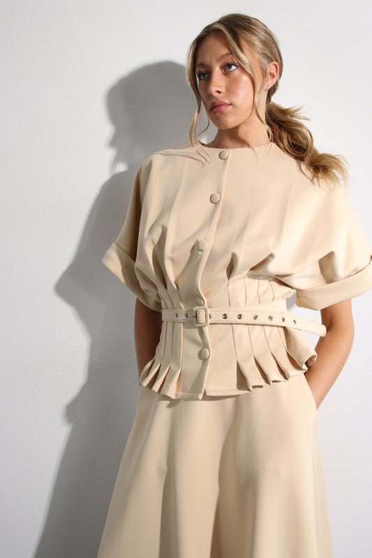 Conjunto Midi Camel Elegancia - Betsy Clothing Store
