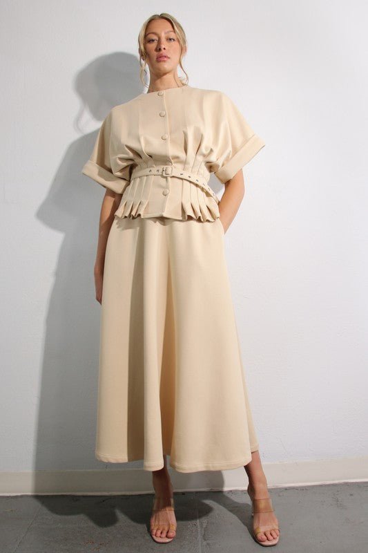 Conjunto Midi Camel Elegancia - Betsy Clothing Store