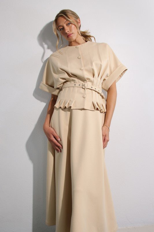 Conjunto Midi Camel Elegancia - Betsy Clothing Store