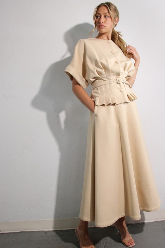 Conjunto Midi Camel Elegancia - Betsy Clothing Store
