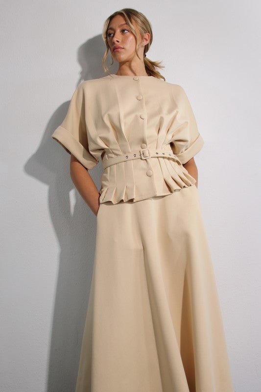 Conjunto Midi Camel Elegancia - Betsy Clothing Store