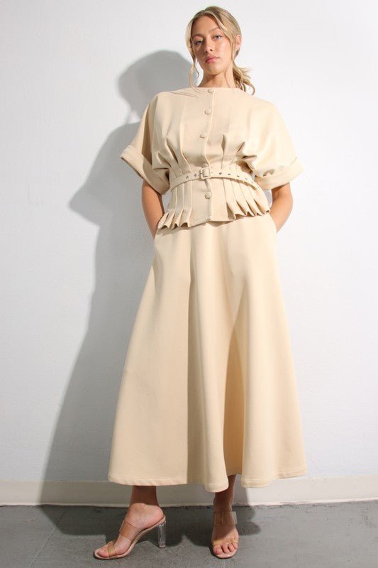 Conjunto Midi Camel Elegancia - Betsy Clothing Store