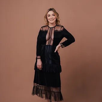 Damy Black Midi Dress - Betsy Clothing Store