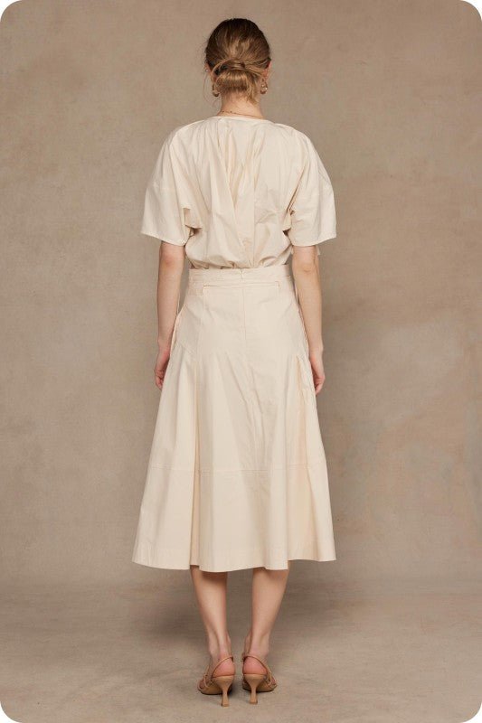 Isabella Falda Midi Plisada con Cinturón Removible - Betsy Clothing Store