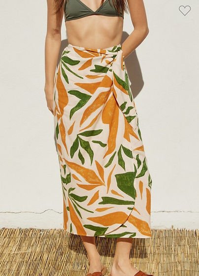 Jungla Falda Midi Cruzada con Dobladillo Redondeado y Estampado - Betsy Clothing Store