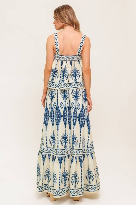 Maxi Vestido Étnico Azul - Betsy Clothing Store