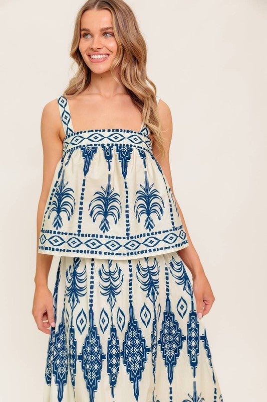 Maxi Vestido Étnico Azul - Betsy Clothing Store
