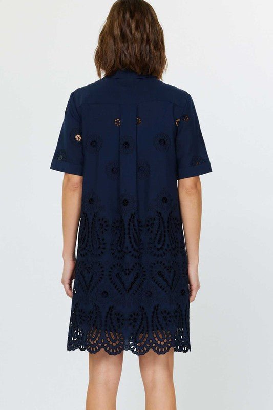 Melina Vestido Camisero Mini con Botonadura y Bolsillos - Betsy Clothing Store