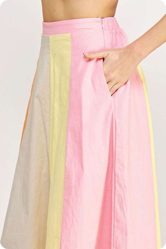 Set Color Block para Mujer Midi Skirt - Betsy Clothing Store