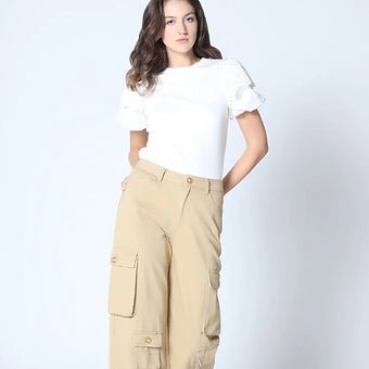 Tarsicia Blusa con Bordado Ojalado en los Hombros - Betsy Clothing Store