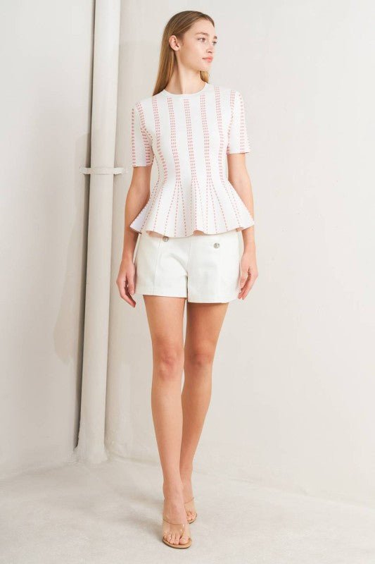 Top Clara Jacquard - Betsy Clothing Store