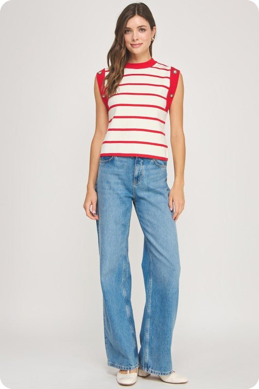 Top Eva Stripe - Betsy Clothing Store