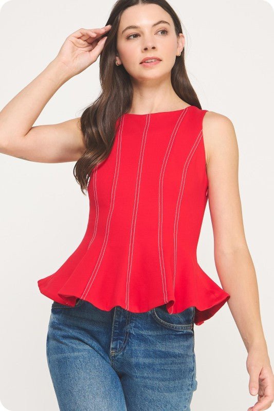 Top Peplum sin Mangas - Betsy Clothing Store