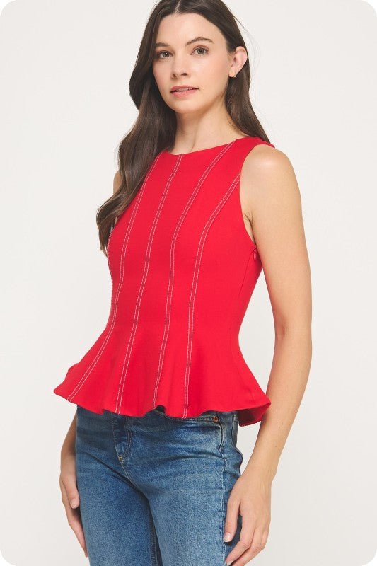 Top Peplum sin Mangas - Betsy Clothing Store