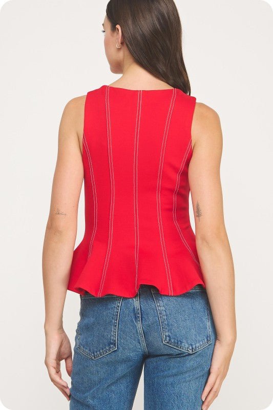 Top Peplum sin Mangas - Betsy Clothing Store