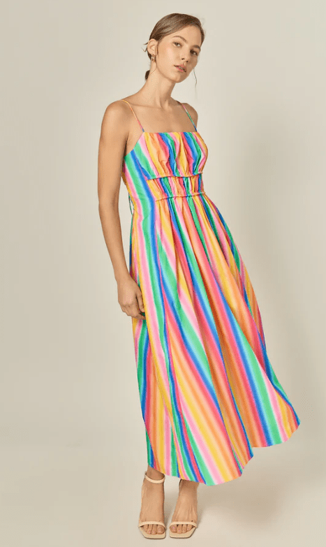 Vestido Arcoíris Maxi - Betsy Clothing Store