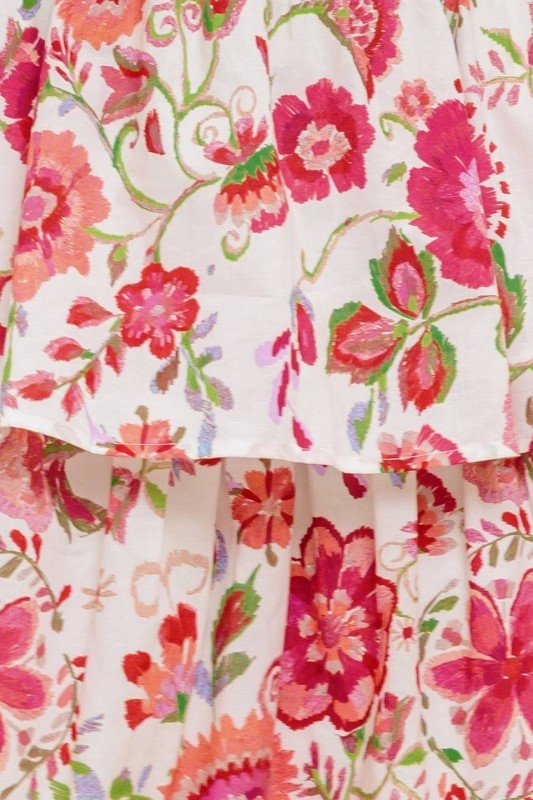 Vestido Maxi Estampado con Escote Halter y Falda en Capas - Betsy Clothing Store